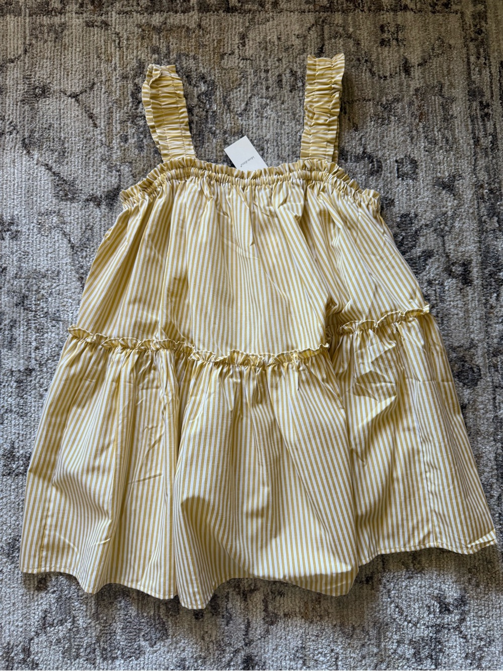 Idem Ditto Yellow Stripe Ruffled Mini Sundress